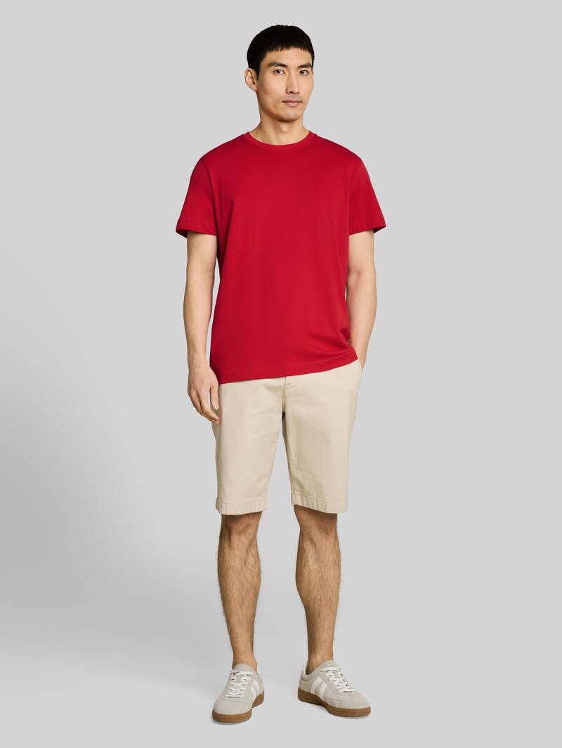 Tom Tailor T-Shirt mit Logo-Stickerei - Samba Red