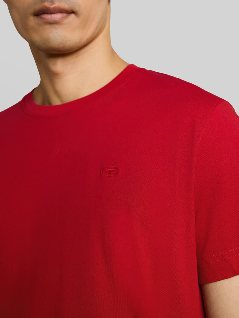 Tom Tailor T-Shirt mit Logo-Stickerei - Samba Red