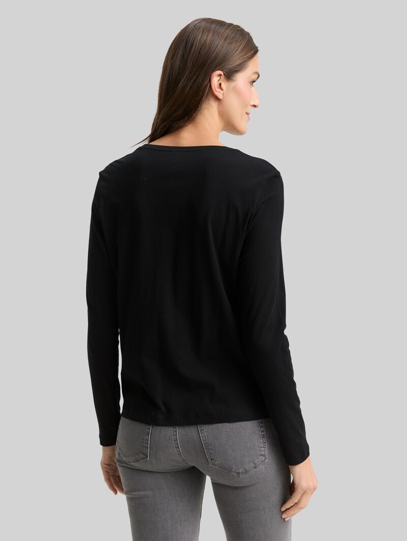 Tom Tailor Langarmshirt mit Print - Deep Black
