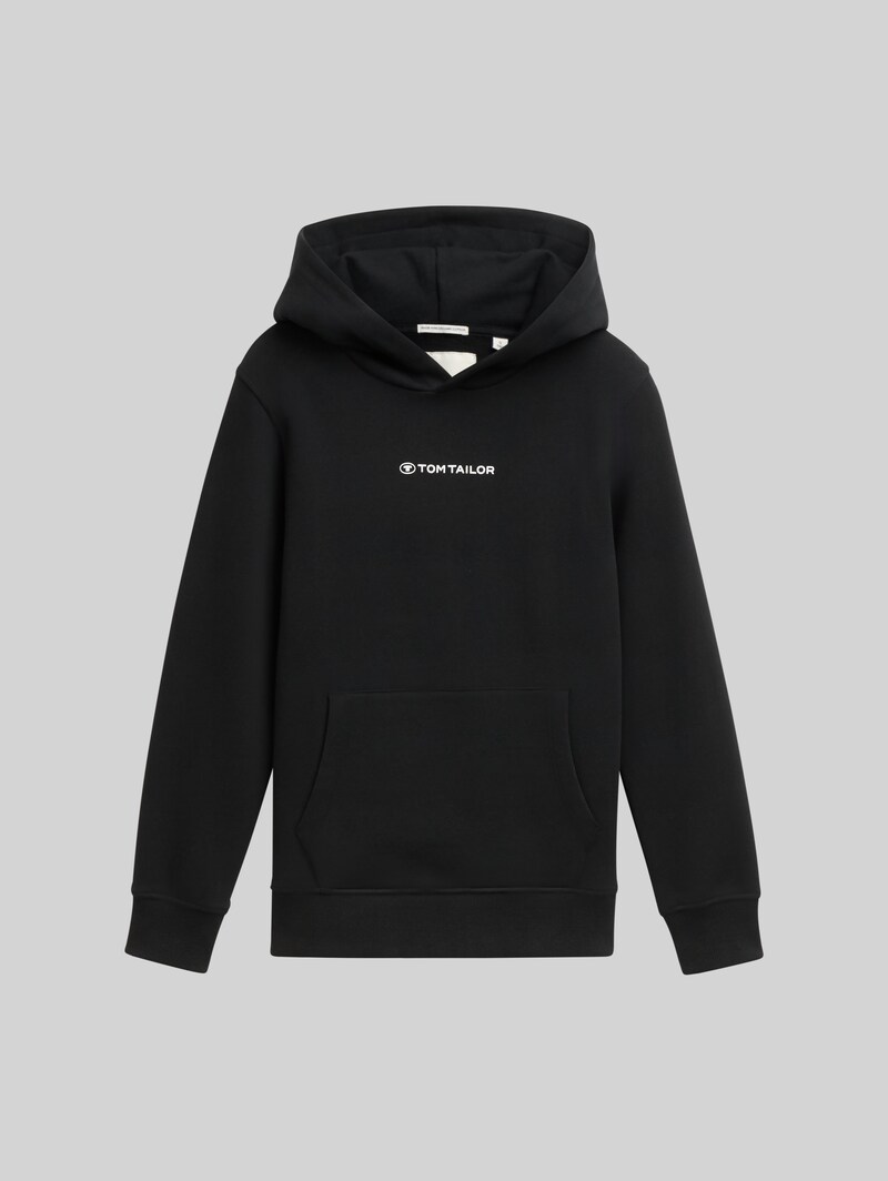 Tom Tailor Hoodie Sweatshirt mit Logo-Print - Heavy Black
