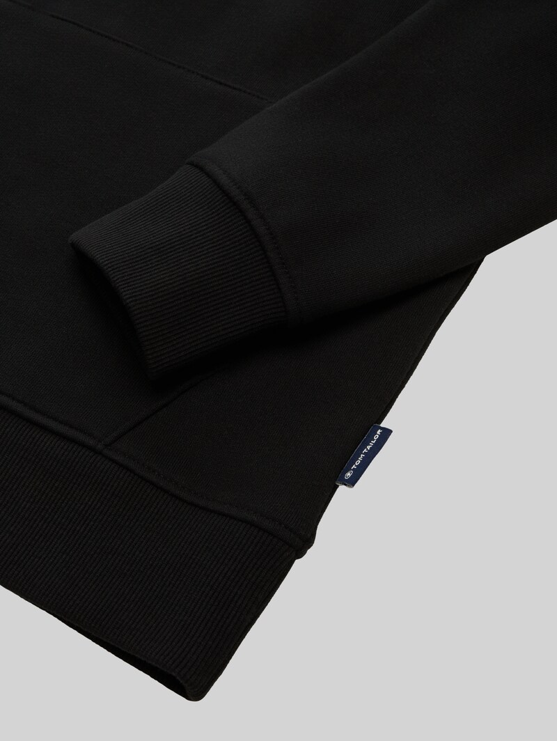 Tom Tailor Hoodie Sweatshirt mit Logo-Print - Heavy Black