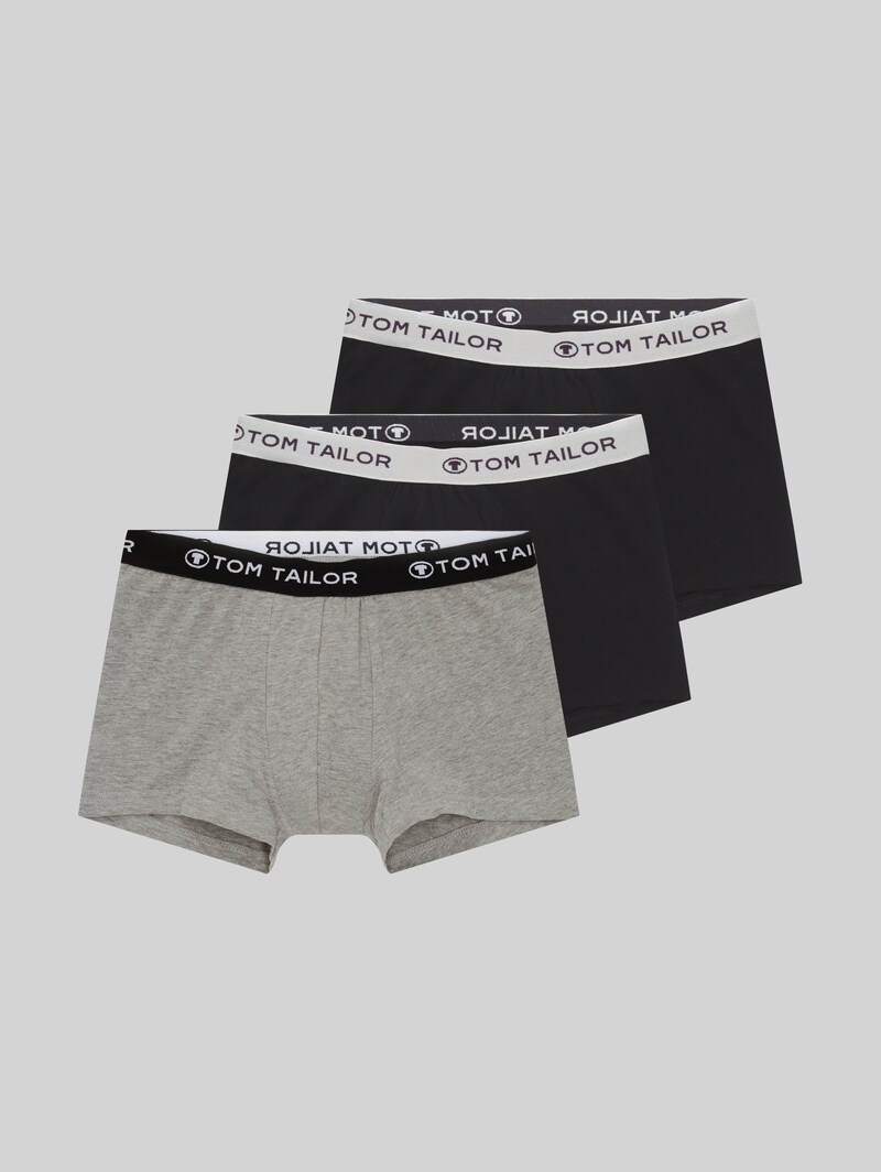 Tom Tailor Kurze Boxershorts im 3er-Pack - Silver Uni