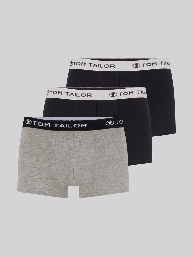 Tom Tailor Kurze Boxershorts im 3er-Pack - Silver Uni