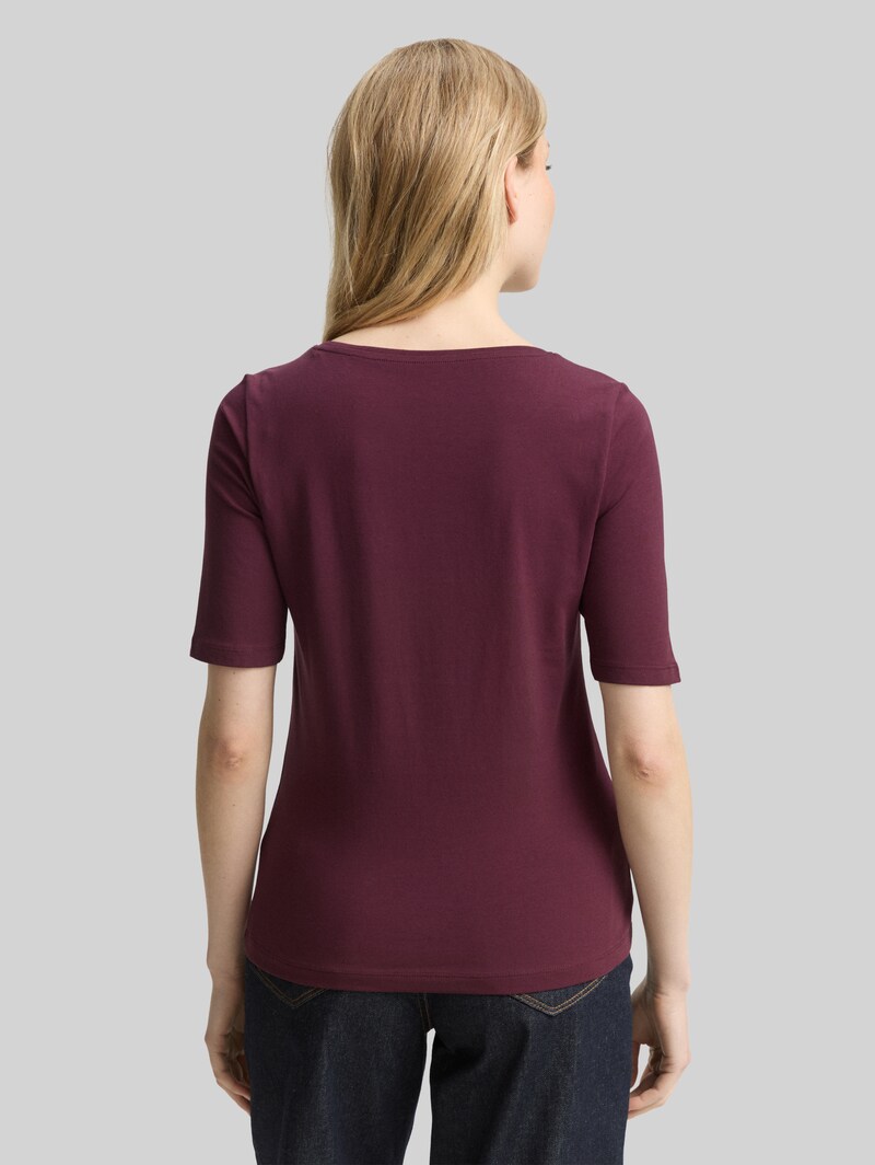 Tom Tailor T-Shirt mit Print - Bordeaux Red
