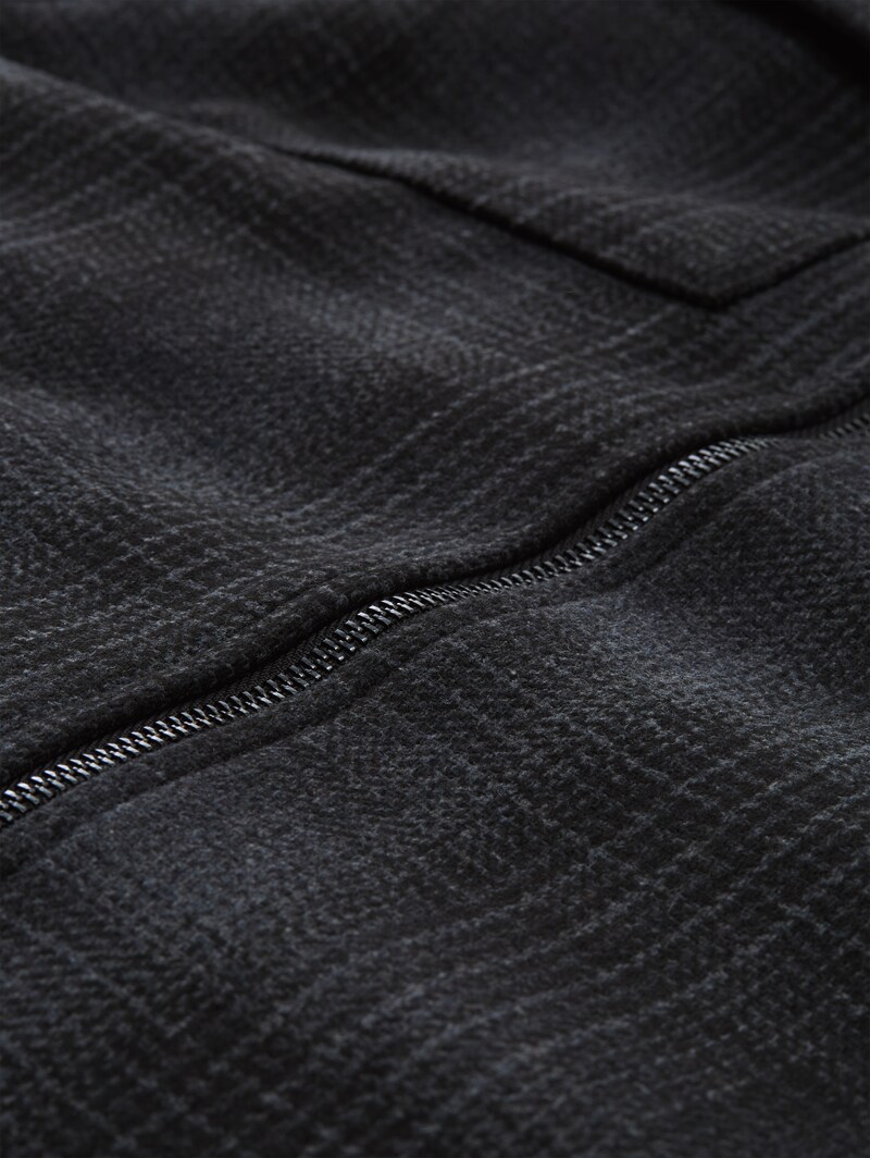 Tom Tailor Relaxed Fit Overshirt mit Karomuster - Black Grey Wool Check