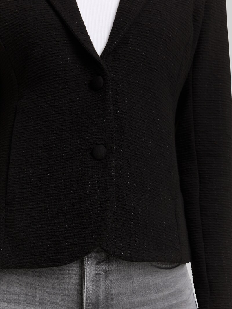 Tom Tailor Slim Fit Blazer mit Glitzer-Effekt - Deep Black