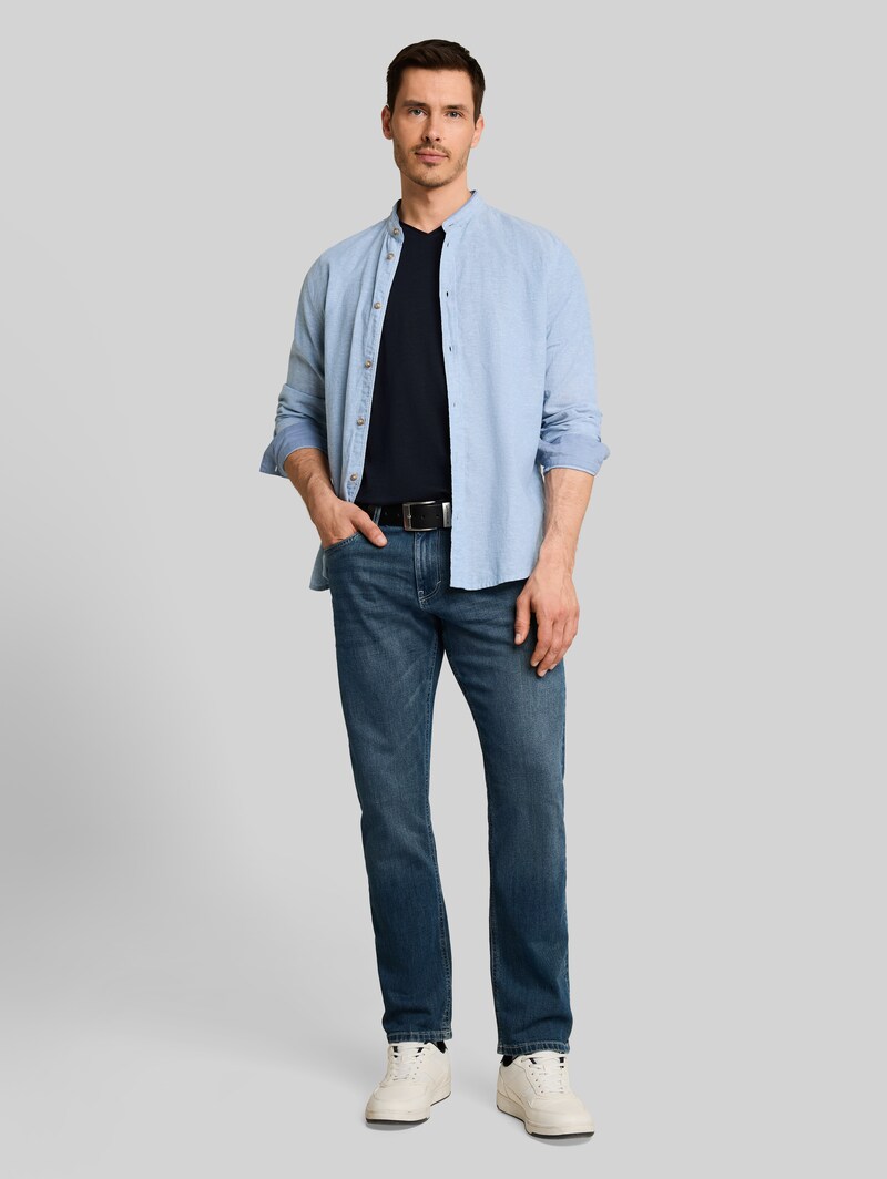 Tom Tailor T-Shirt mit V-Ausschnitt - Sky Captain Blue