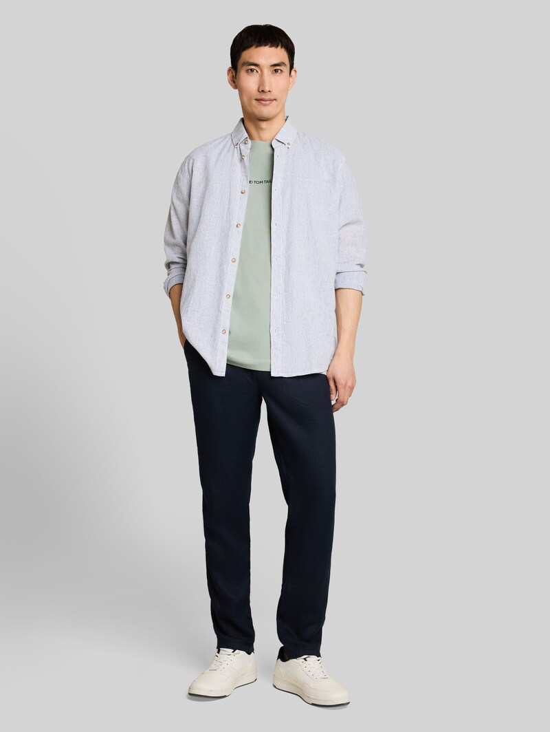 Tom Tailor T-Shirt mit Logo-Print - Soft Greyish Green