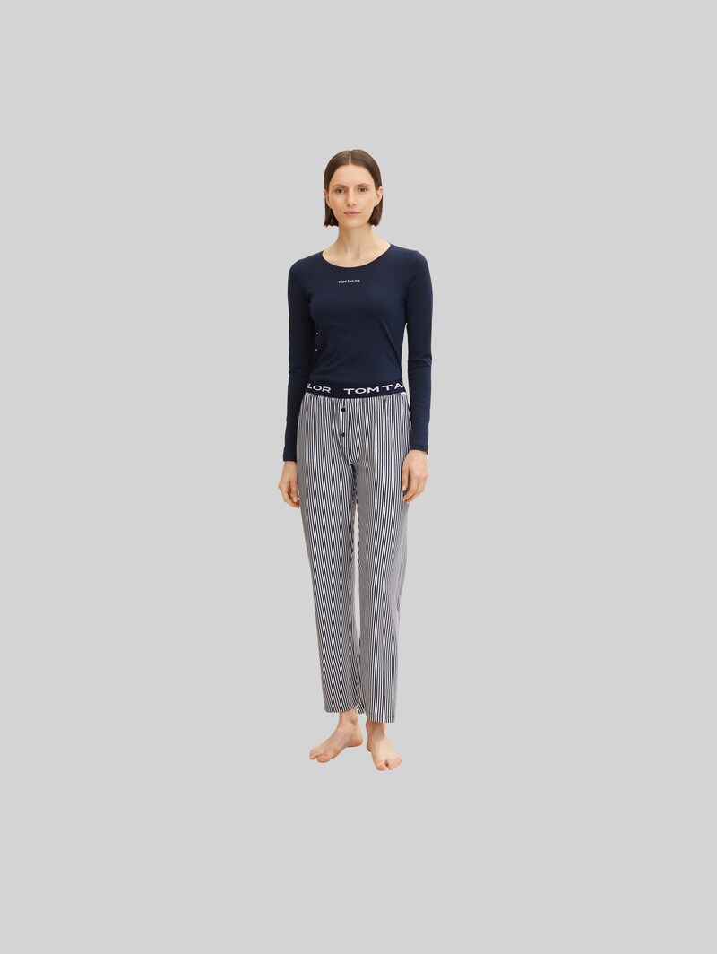 Tom Tailor Pyjamahose mit Streifenmuster - Blue Stripes