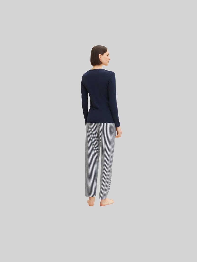 Tom Tailor Pyjamahose mit Streifenmuster - Blue Stripes