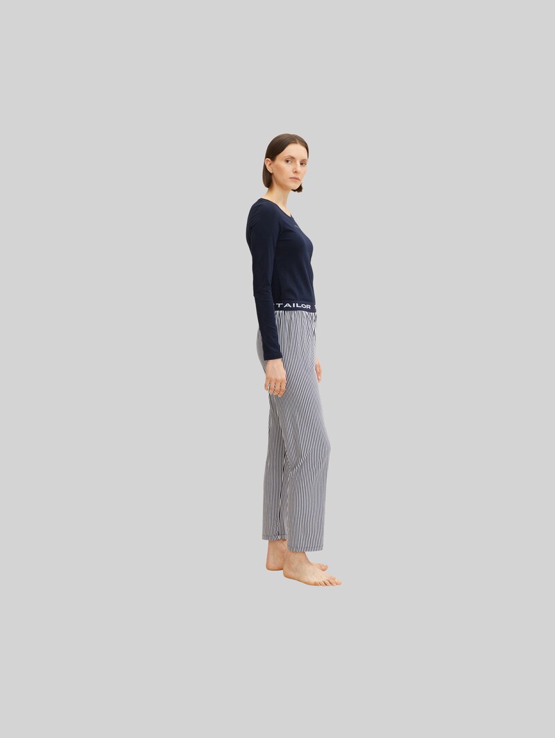Tom Tailor Pyjamahose mit Streifenmuster - Blue Stripes