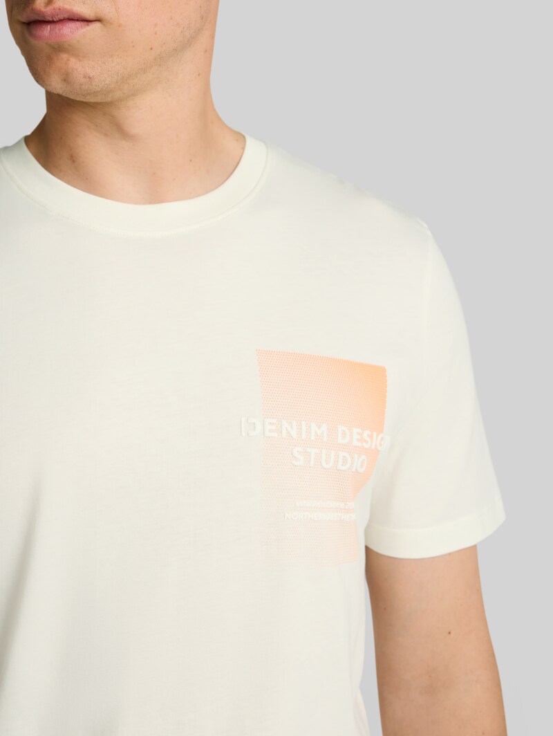 Tom Tailor T-Shirt mit Print - Wool White