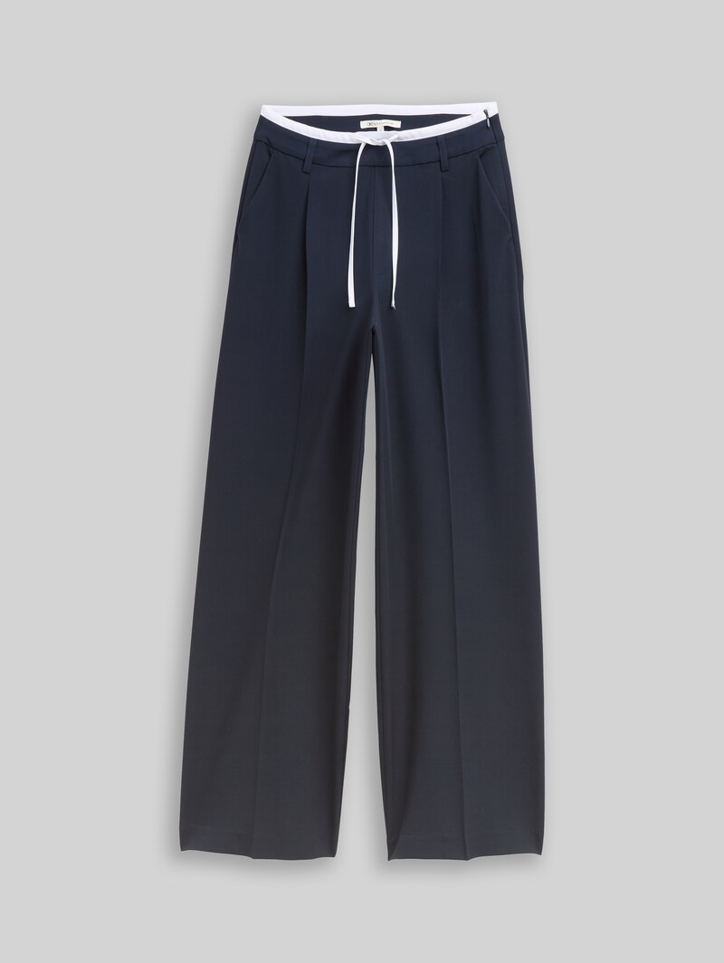 Tom Tailor Wide Leg Hose im 2-in-1-Look - Sky Captain Blue