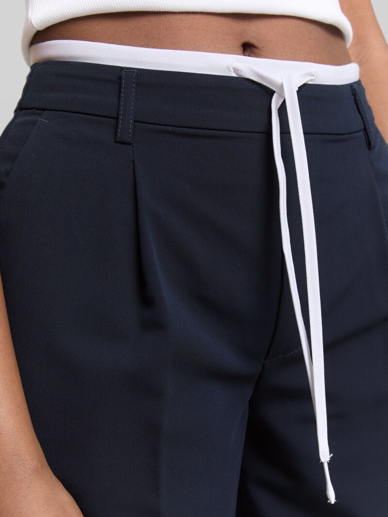 Tom Tailor Wide Leg Hose im 2-in-1-Look - Sky Captain Blue