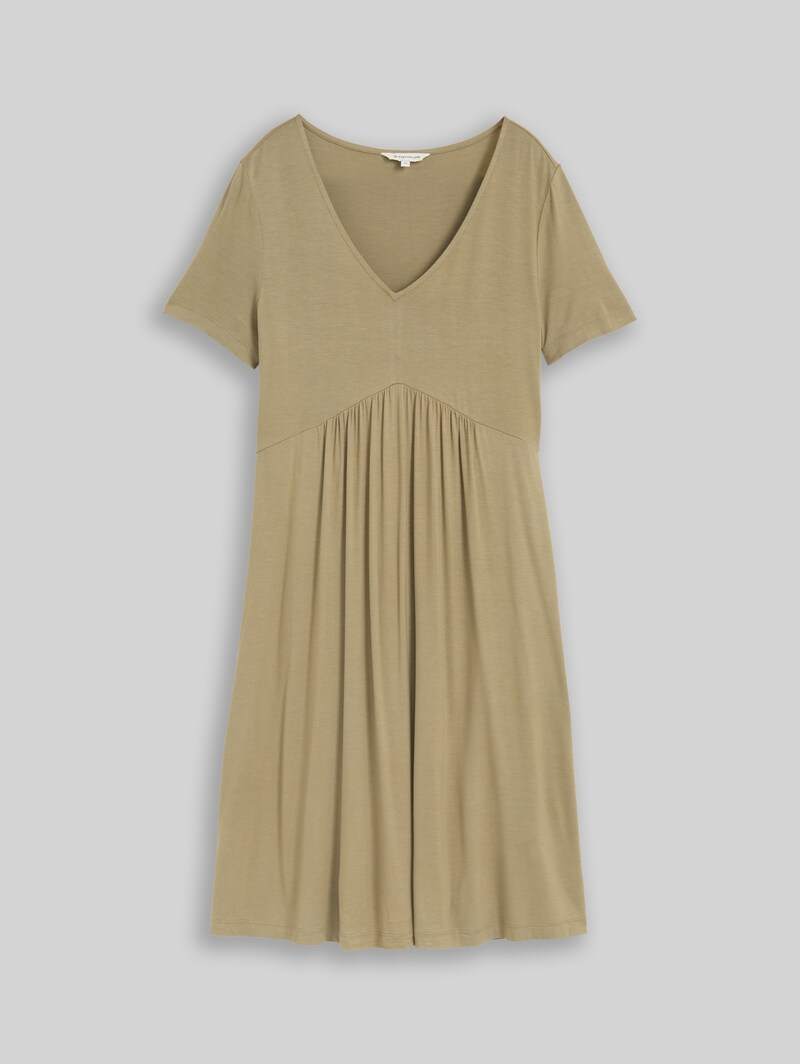 Tom Tailor Jerseykleid mit V-Ausschnitt - Silver Olive