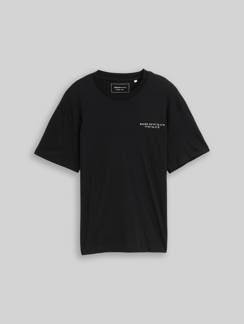 Tom Tailor Relaxed Fit T-Shirt mit Print - Black
