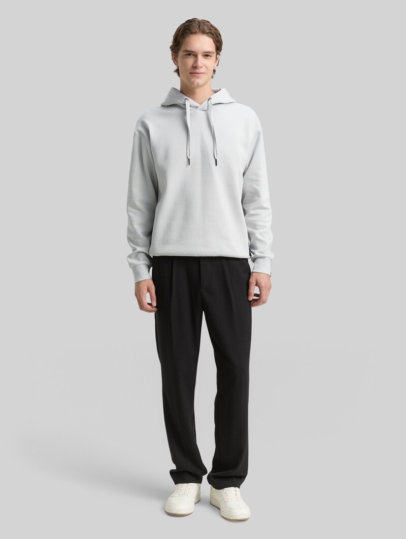 Tom Tailor Hoodie Sweatshirt mit Logo-Badge - Chalk Grey