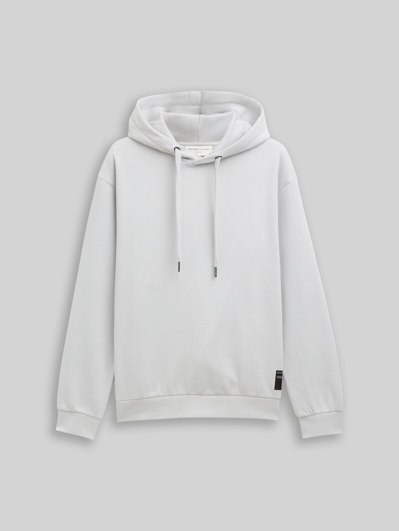 Tom Tailor Hoodie Sweatshirt mit Logo-Badge - Chalk Grey