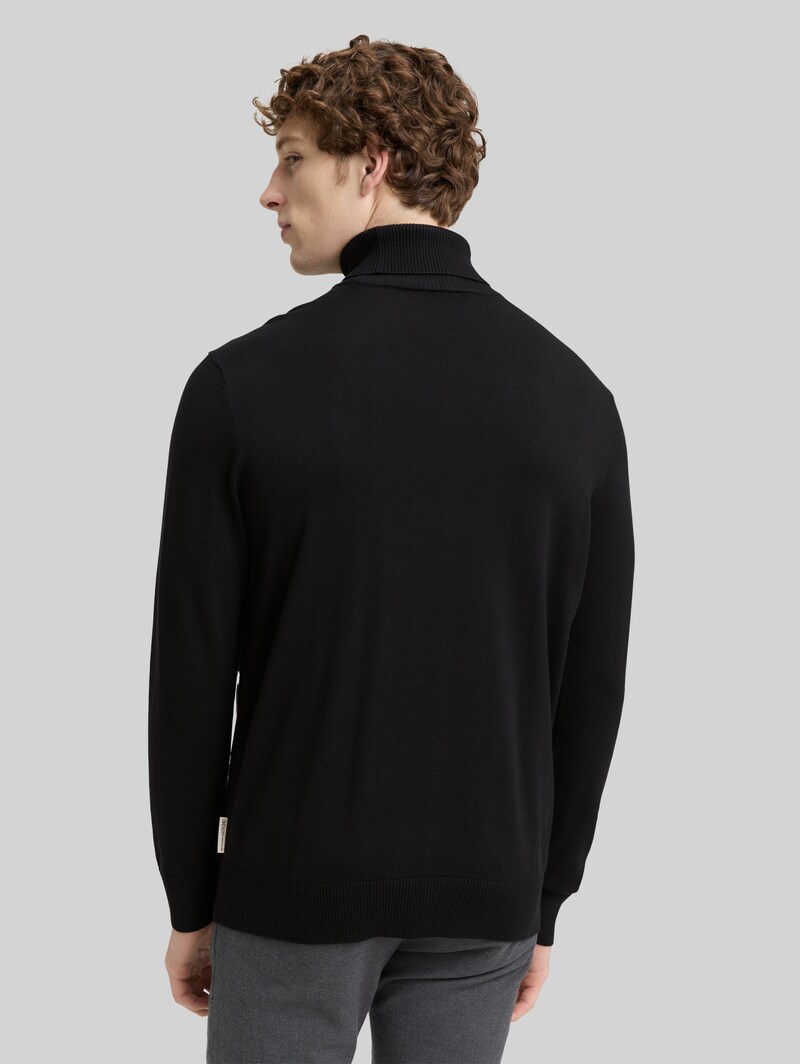Tom Tailor Rollkragenpullover aus Baumwolle - Night Watch Black