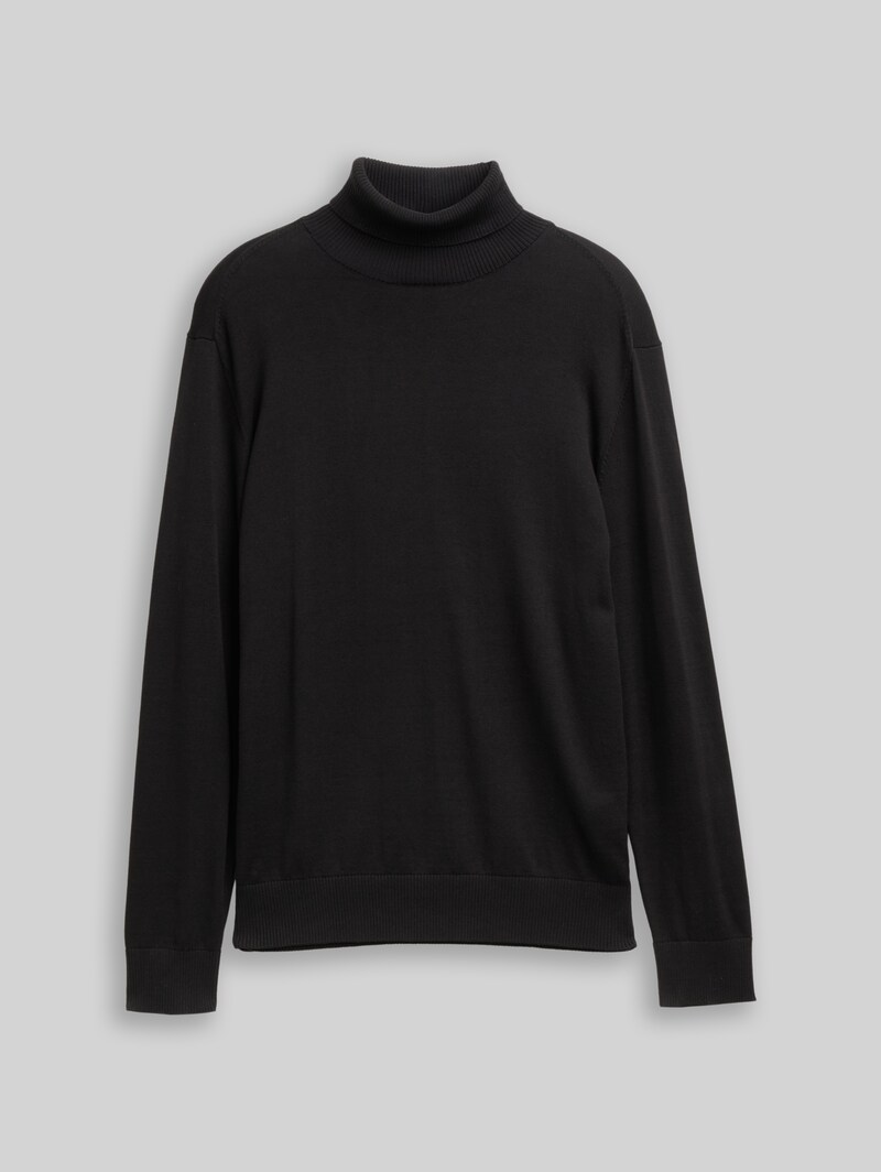Tom Tailor Rollkragenpullover aus Baumwolle - Night Watch Black