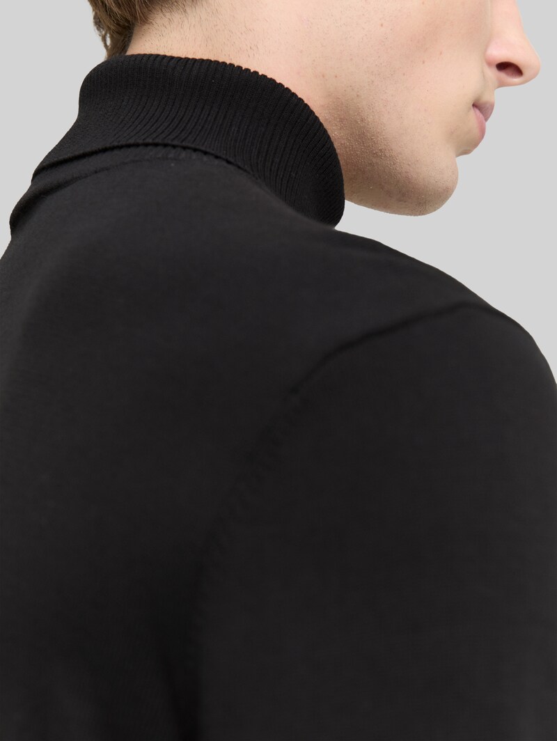Tom Tailor Rollkragenpullover aus Baumwolle - Night Watch Black