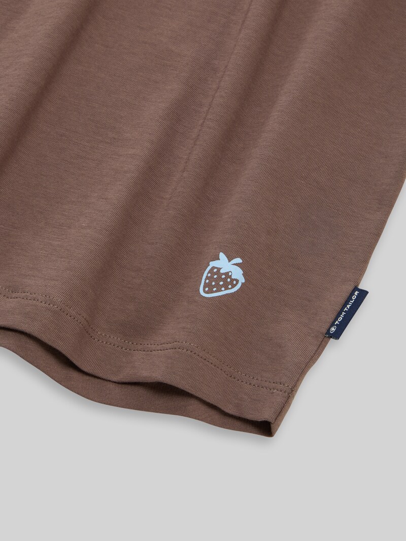 Tom Tailor T-Shirt mit V-Ausschnitt - Rusty Brown