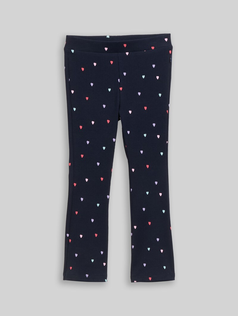 Tom Tailor Flared Leggings mit Herz-Print - Navy Colorful Heart