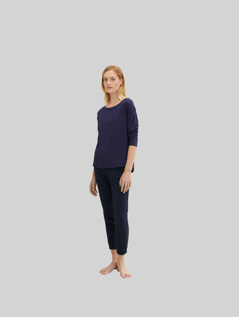 Tom Tailor Pyjama-Langarmshirt - Dark Blue Uni Tom Tailor Pyjama-Langarmshirt - Dark Blue Uni