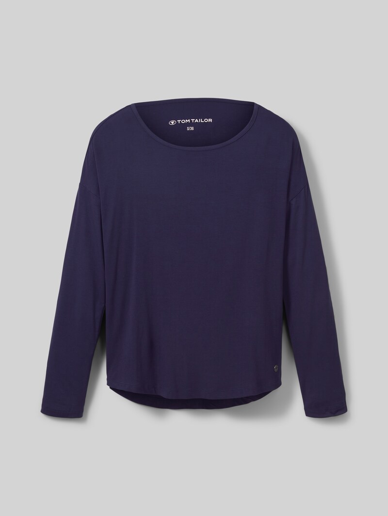 Tom Tailor Pyjama-Langarmshirt - Dark Blue Uni