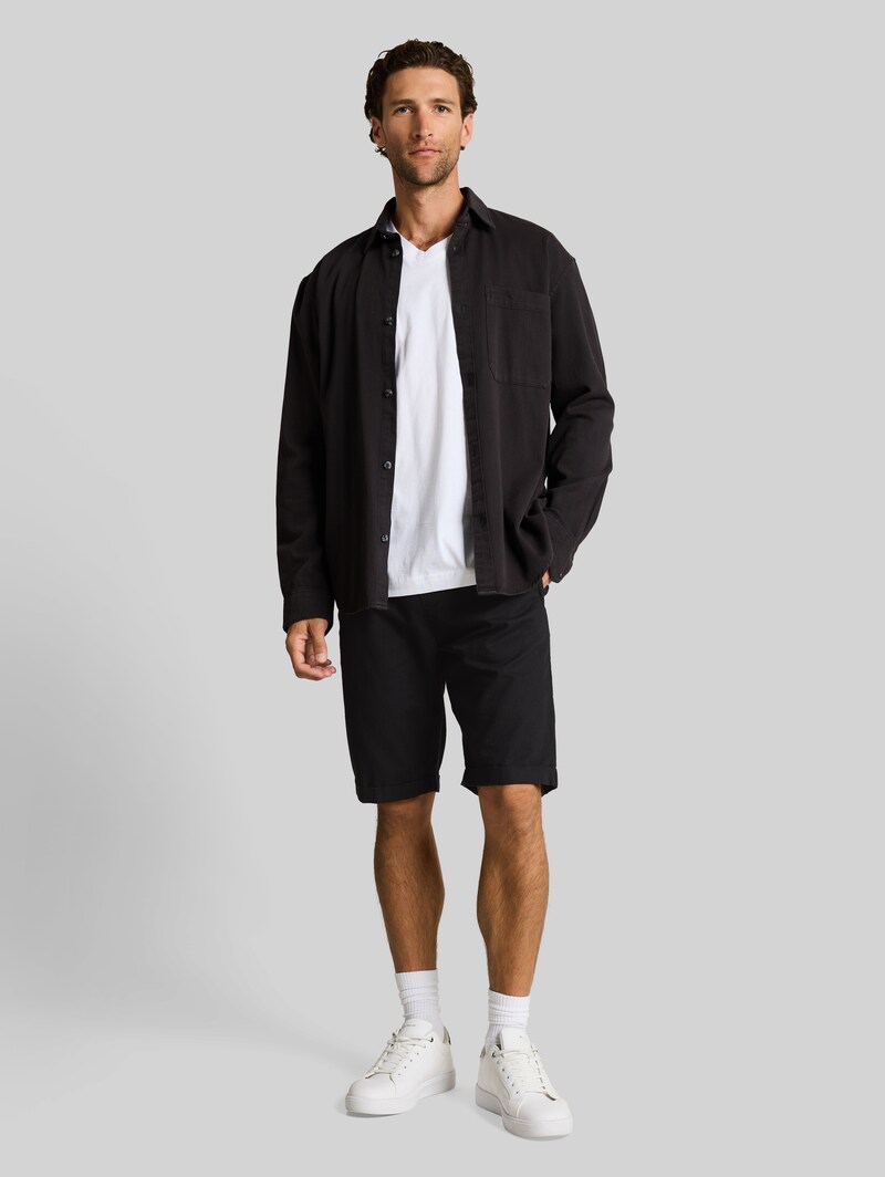 Tom Tailor TTREGULAR Shorts mit Leinenanteil - Black