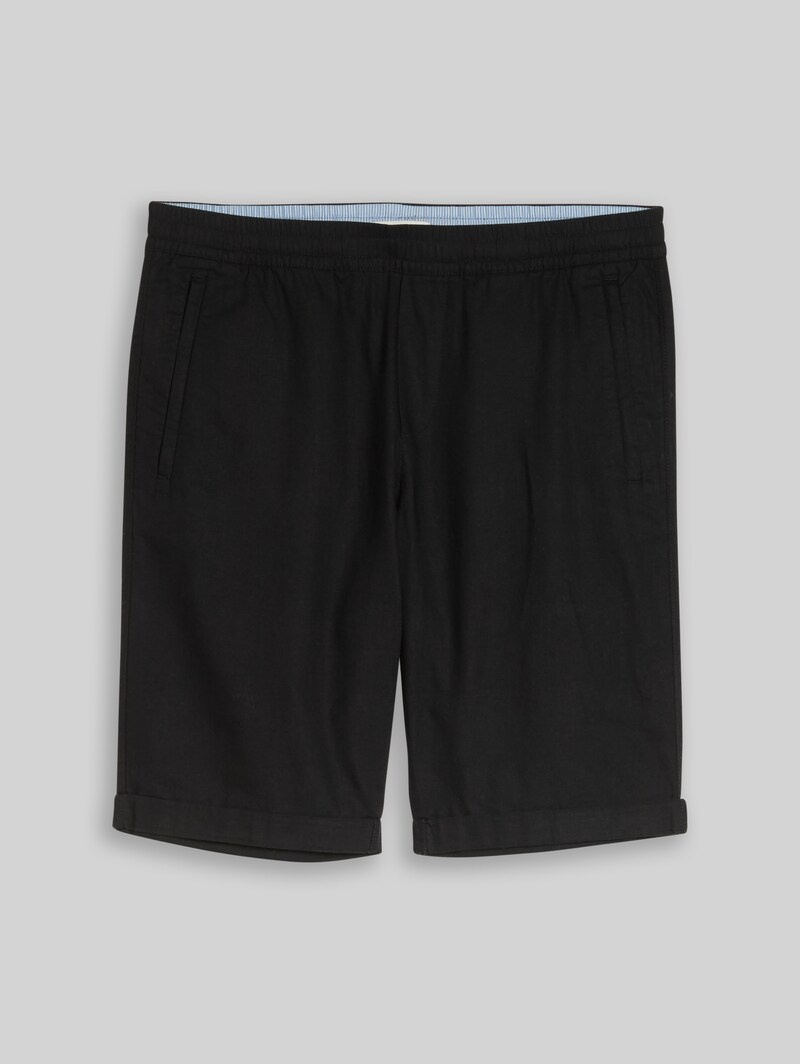 Tom Tailor TTREGULAR Shorts mit Leinenanteil - Black