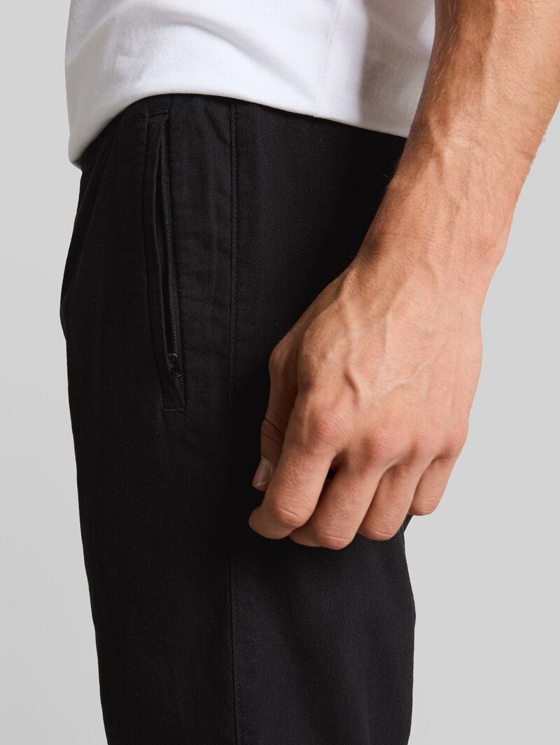 Tom Tailor TTREGULAR Shorts mit Leinenanteil - Black