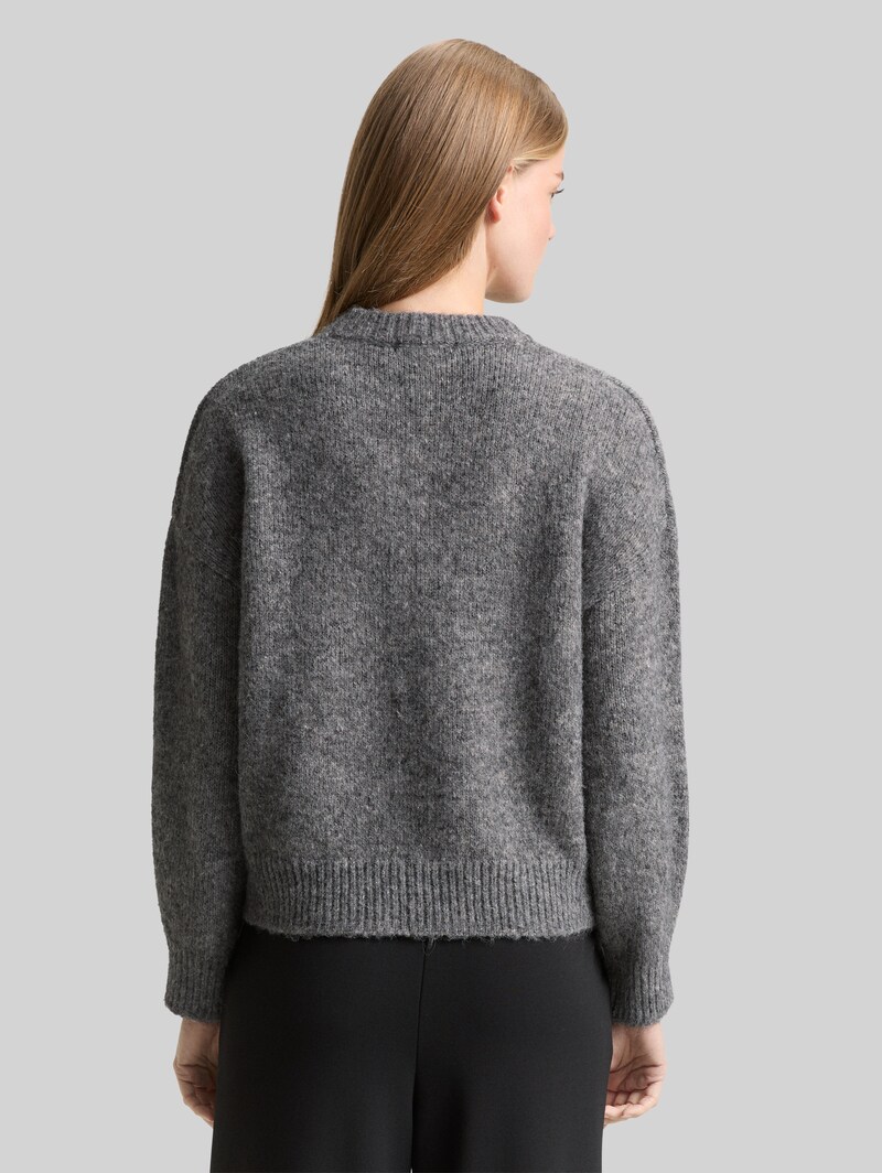 Tom Tailor Oversize Strickpullover - Stormy Gray Melange