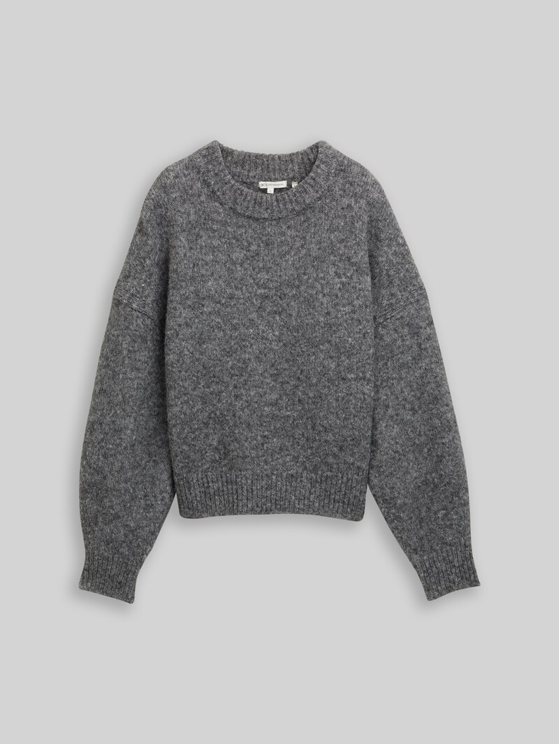 Tom Tailor Oversize Strickpullover - Stormy Gray Melange