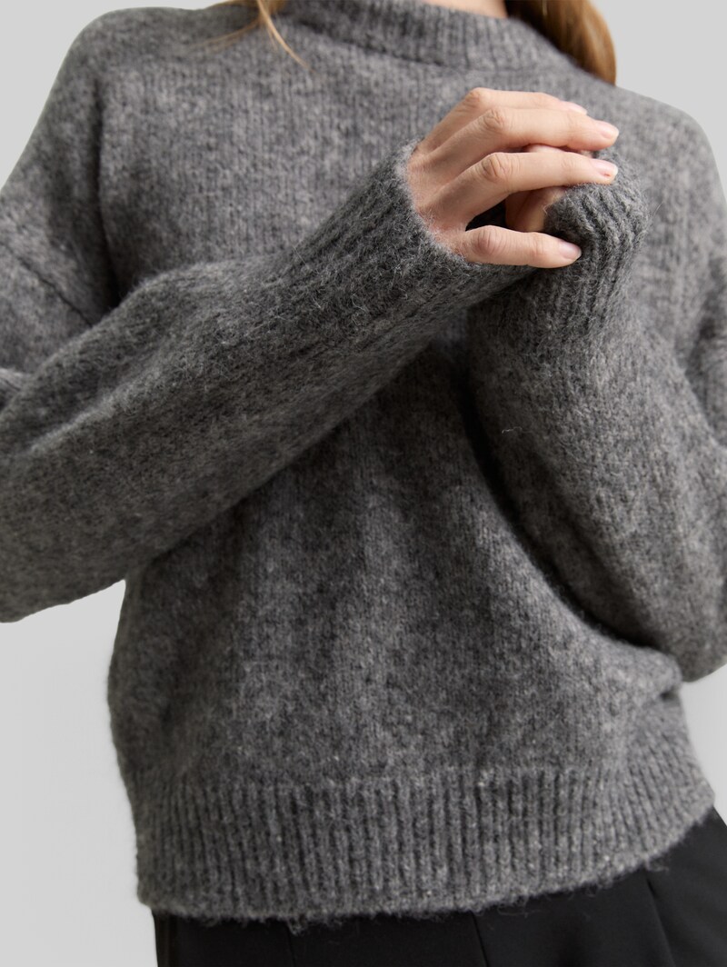 Tom Tailor Oversize Strickpullover - Stormy Gray Melange