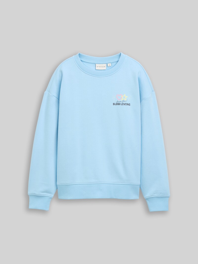 Tom Tailor Oversize Sweatshirt mit Rückenprint - Light Cloudy Blue