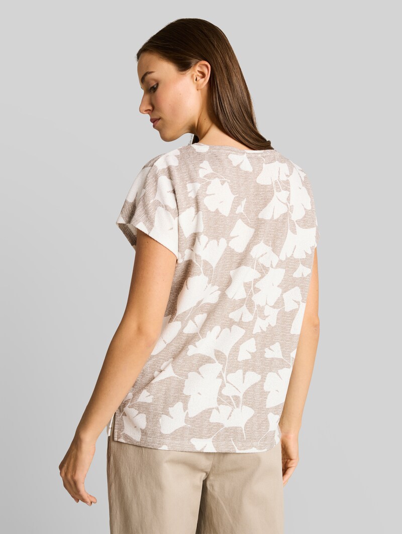 Tom Tailor T-Shirt mit Muster - Ginkgo Knit Optic