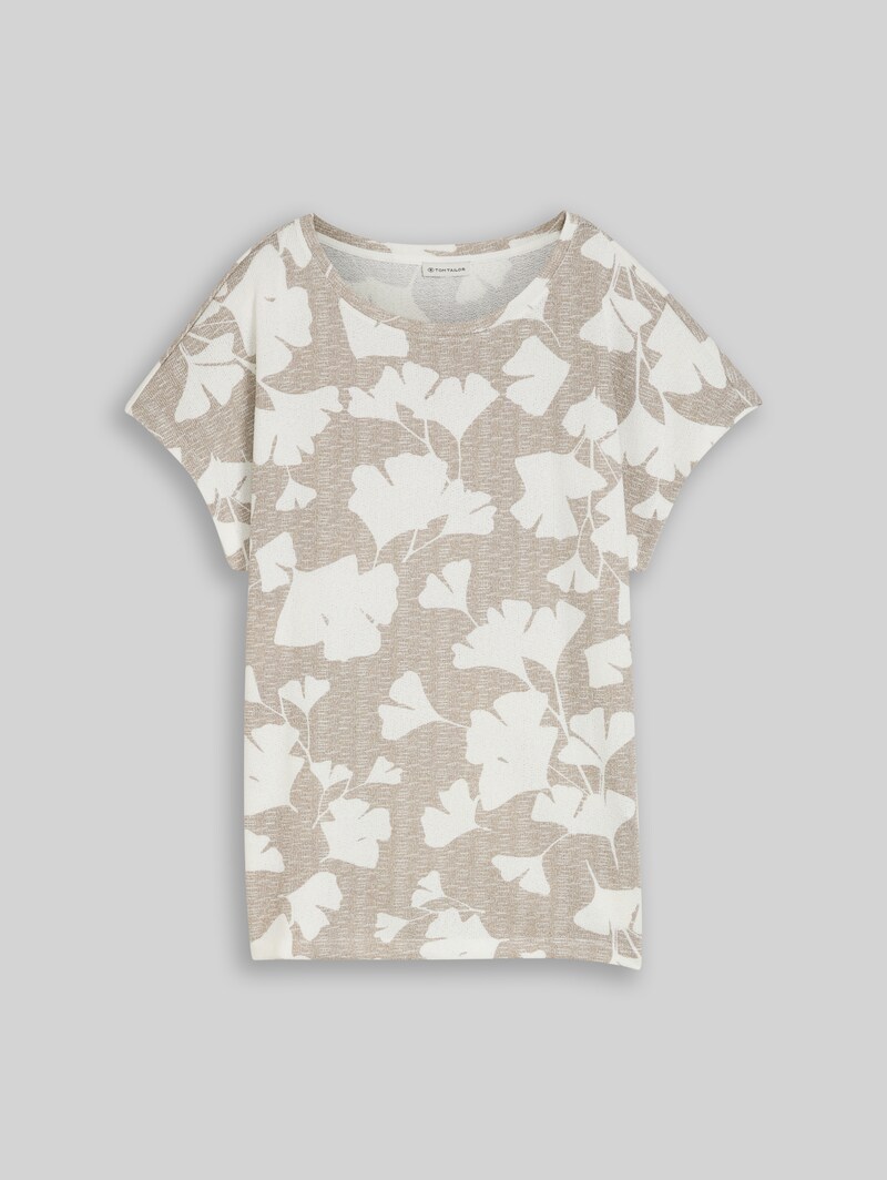 Tom Tailor T-Shirt mit Muster - Ginkgo Knit Optic