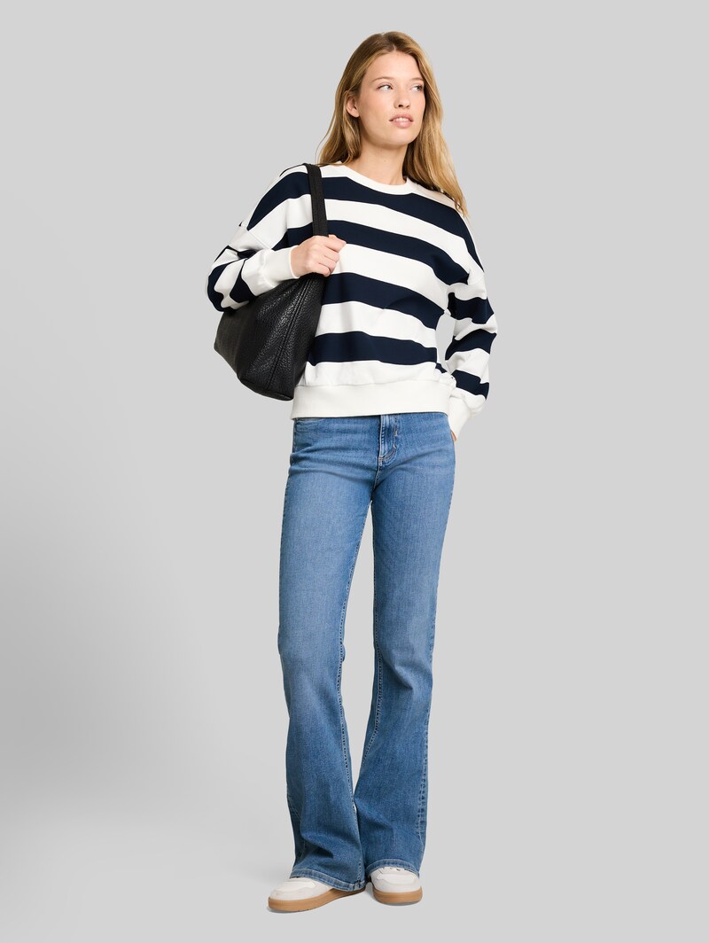 Tom Tailor TTAVA FLARED Jeans mit Stretch - Used Light Stone Blue Denim