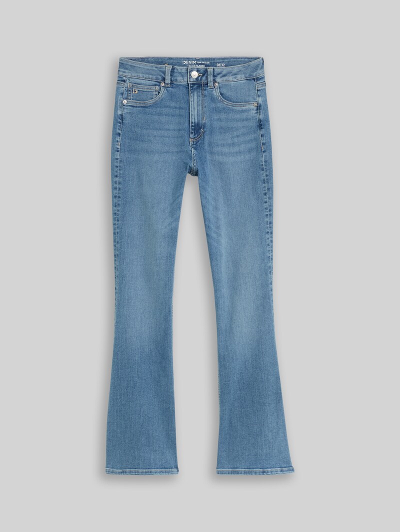 Tom Tailor TTAVA FLARED Jeans mit Stretch - Used Light Stone Blue Denim