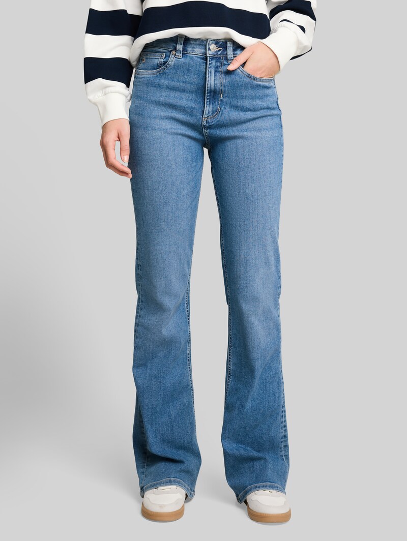 Tom Tailor TTAVA FLARED Jeans mit Stretch - Used Light Stone Blue Denim