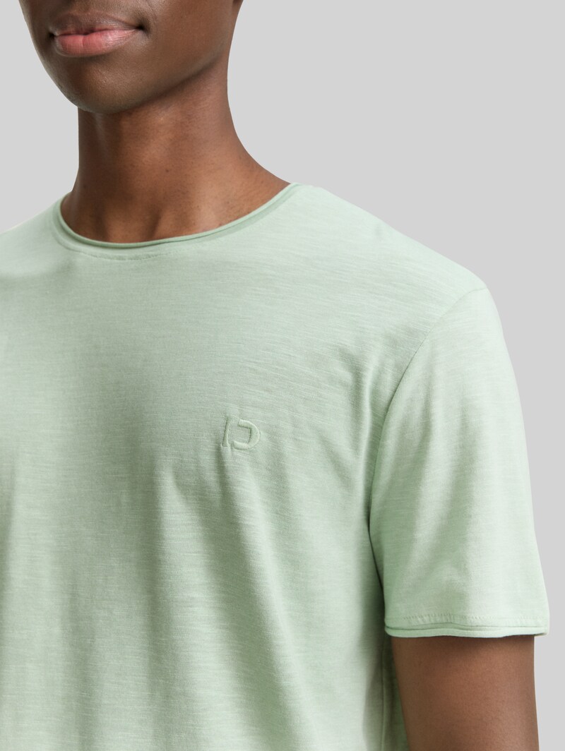 Tom Tailor T-Shirt in Melange Optik - Fresh Mint Green