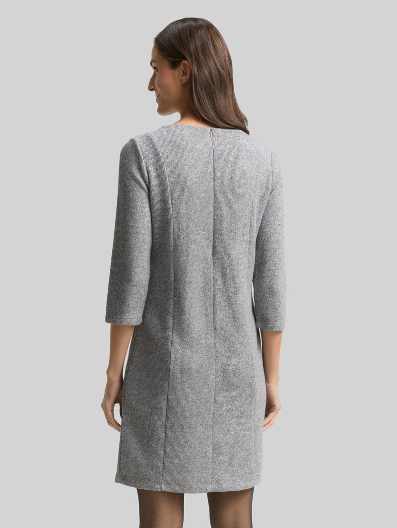 Tom Tailor Cosy Kleid mit 3/4-Arm - Medium Silver Grey Melange