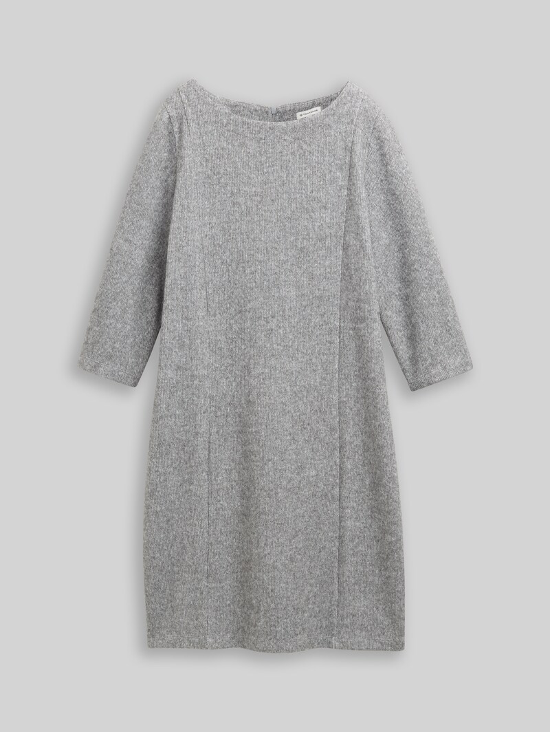 Tom Tailor Cosy Kleid mit 3/4-Arm - Medium Silver Grey Melange