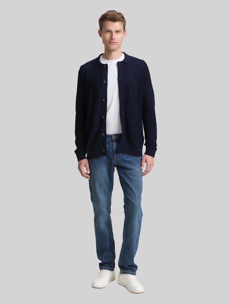 Tom Tailor Strickjacke mit Knopfleiste - Sky Captain Blue