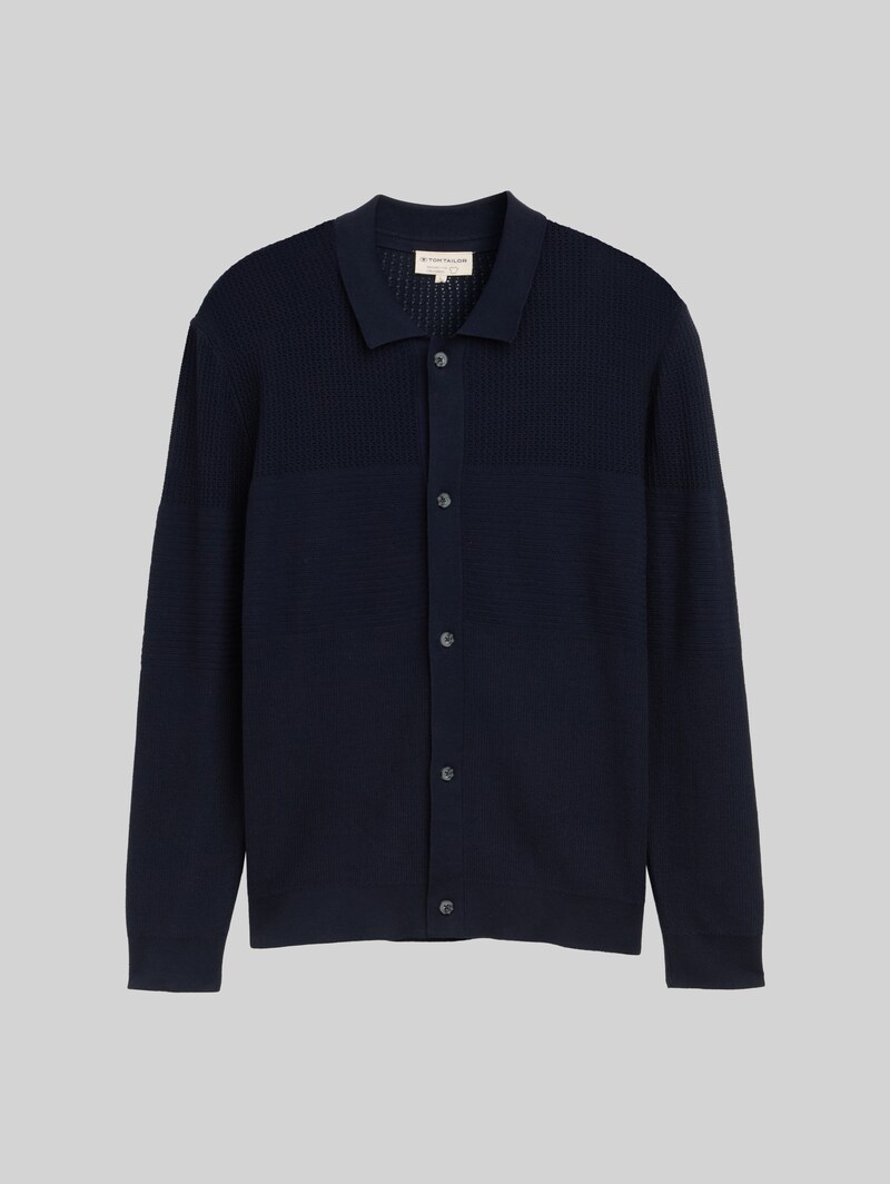 Tom Tailor Strickjacke mit Knopfleiste - Sky Captain Blue