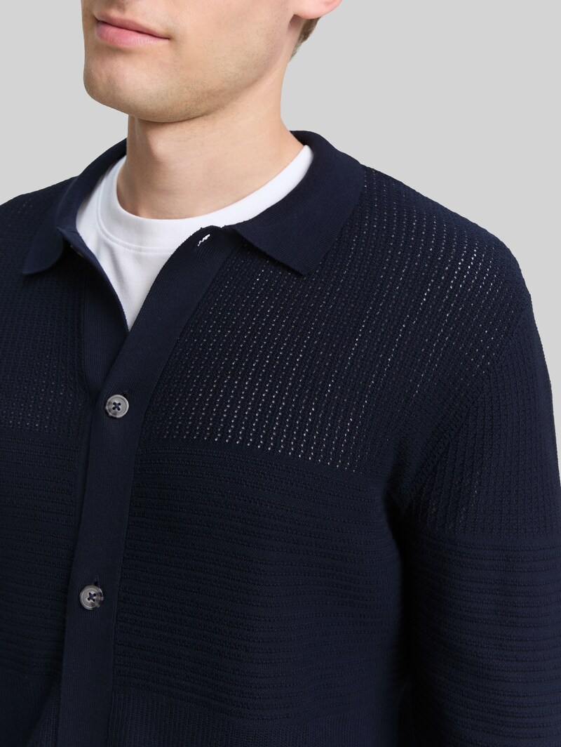 Tom Tailor Strickjacke mit Knopfleiste - Sky Captain Blue