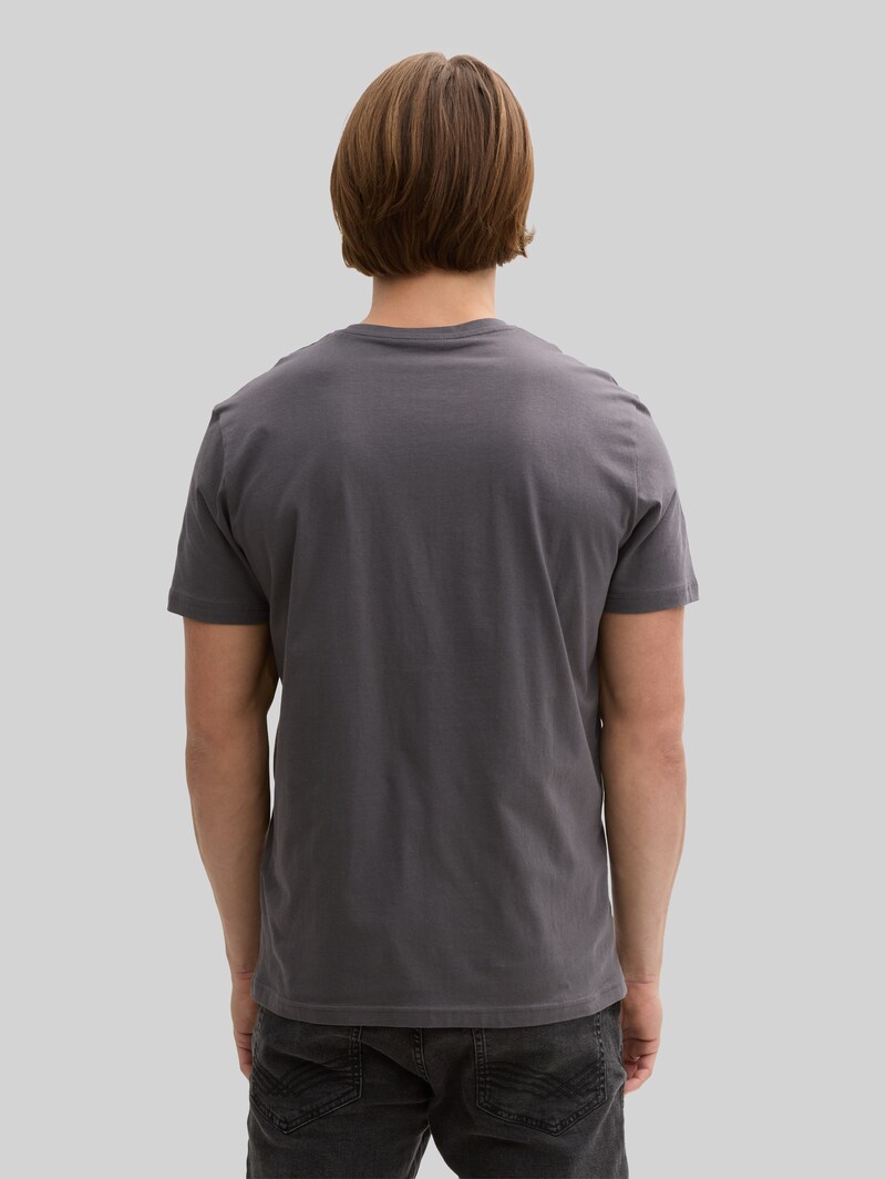 Tom Tailor T-Shirt mit Logo-Print - Tarmac Grey