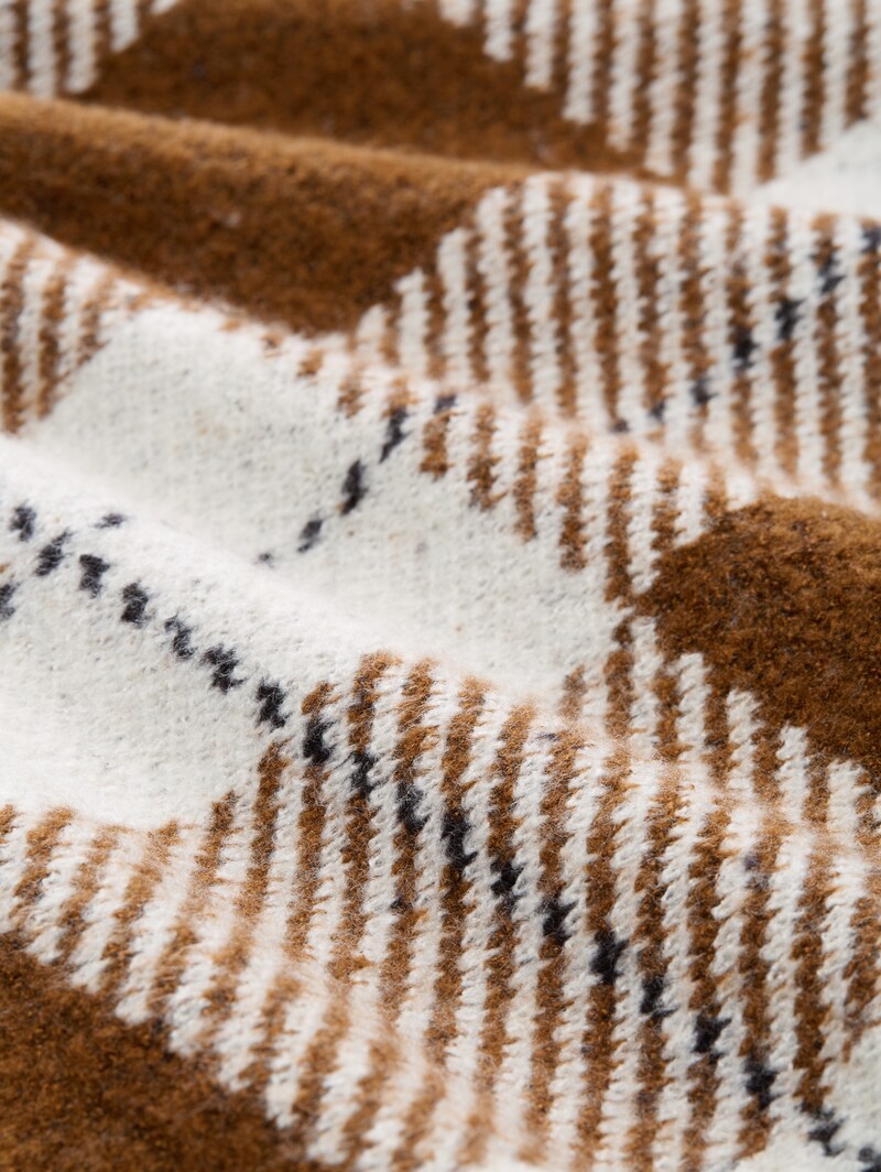 Tom Tailor Relaxed Fit Strickjacke mit Karomuster - Brown Offwhite Big Check