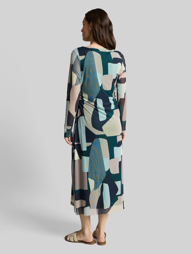 Tom Tailor Mesh Midi-Kleid mit Muster - Abstract Stripe Print